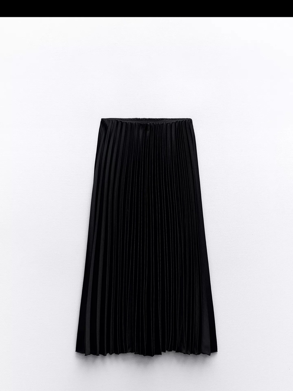 Black Pleated Midi Skirt - Women